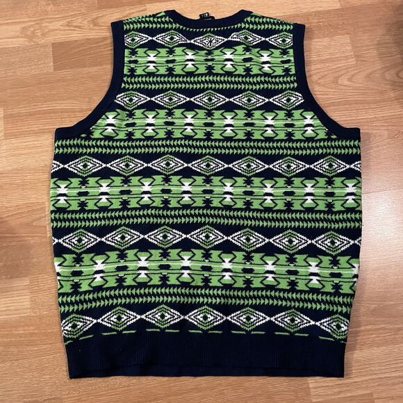 NFL Seattle Seahawks Ugly Sweater Vest Men’s Large Knit Holiday Large Logo - Picture 5 of 10